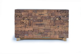 GINER Y COLOMER Buffet en bois de manguier avec bois récupéré